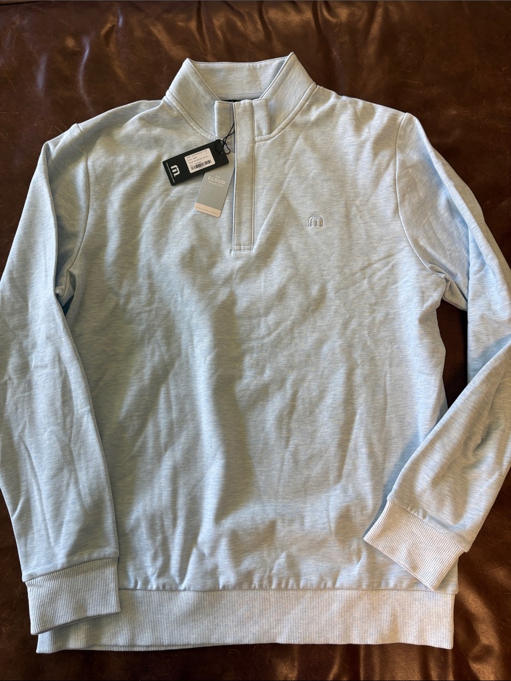 Travis Mathew Men’s Pale Blue Quarter-Zip Pullover Cloud quarter zip